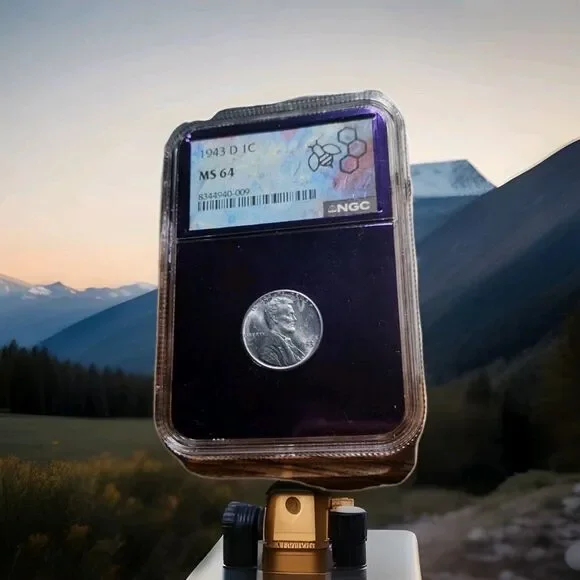 1943-D Lincoln Steel Cent NGC MS64 Graded - Picture 2 of 2